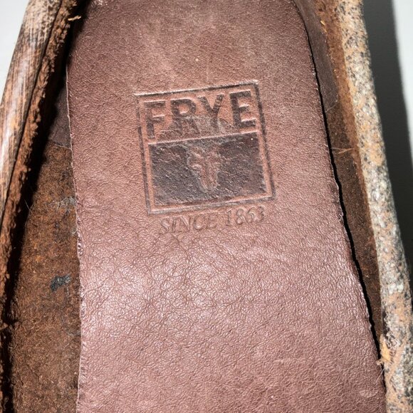 FRYE LEATHER SULLIVAN RINGS DRIVING MOCCASINS SIZE 7.5 MENS main image 6